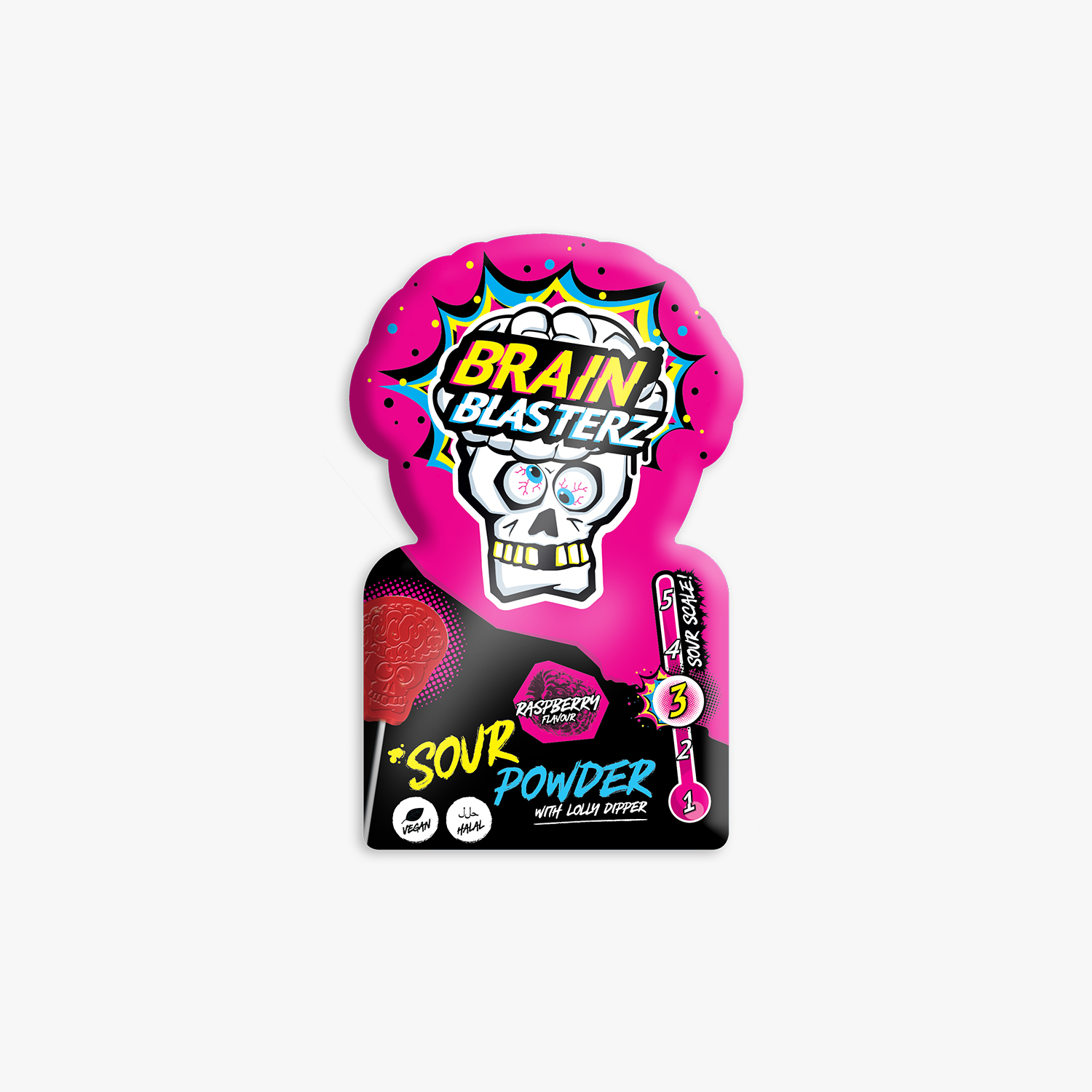 Brain Blasterz  Sour Powder Dipper Raspberry Flavor - 10g