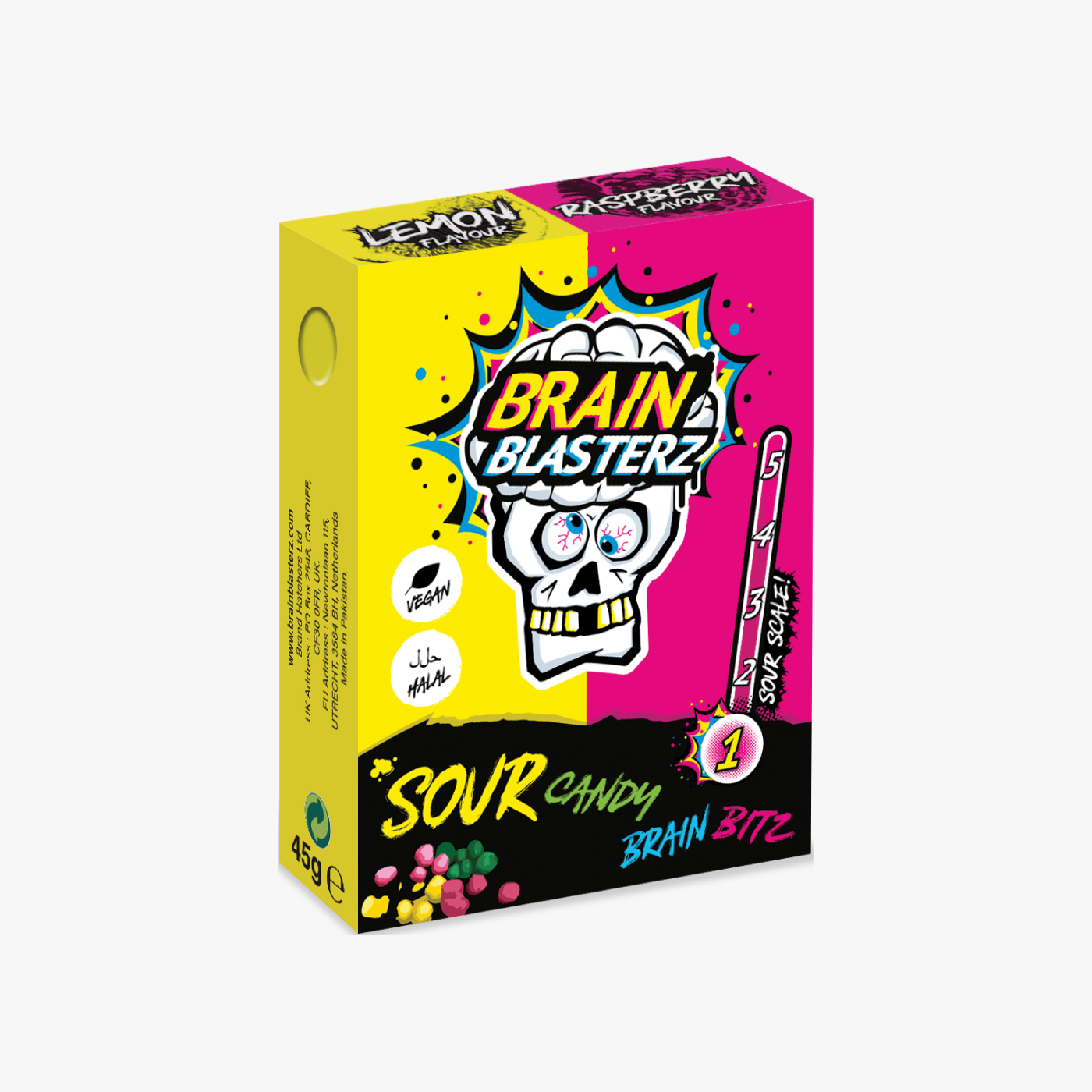 Brain Blasterz Lemon & Sour Rasberry Flavors - 45g