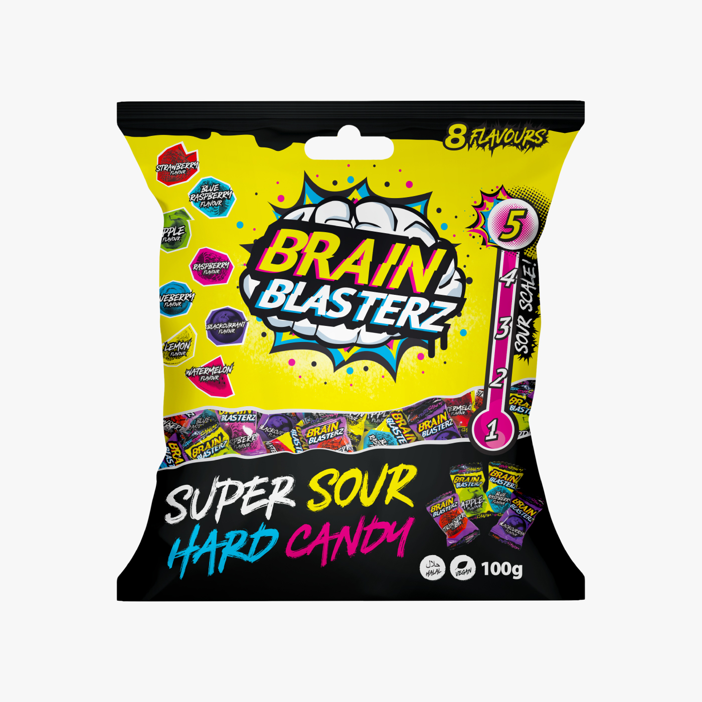 Brain Blasterz Super Sour Hard Candy - 100g