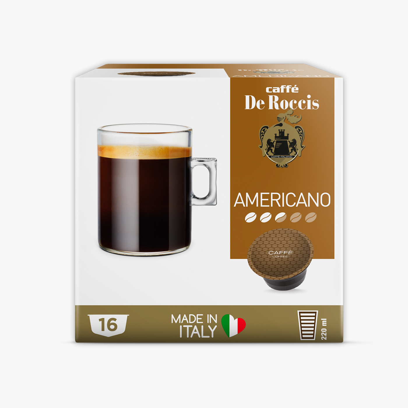 De Roccis DG Americano Coffee Capsules - 16 Capsules