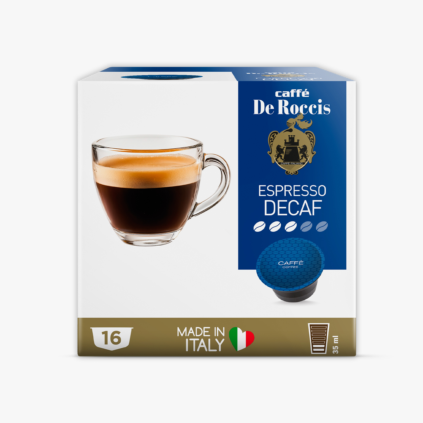 De Roccis DG Espresso Decaf Capsules - 16 Capsules