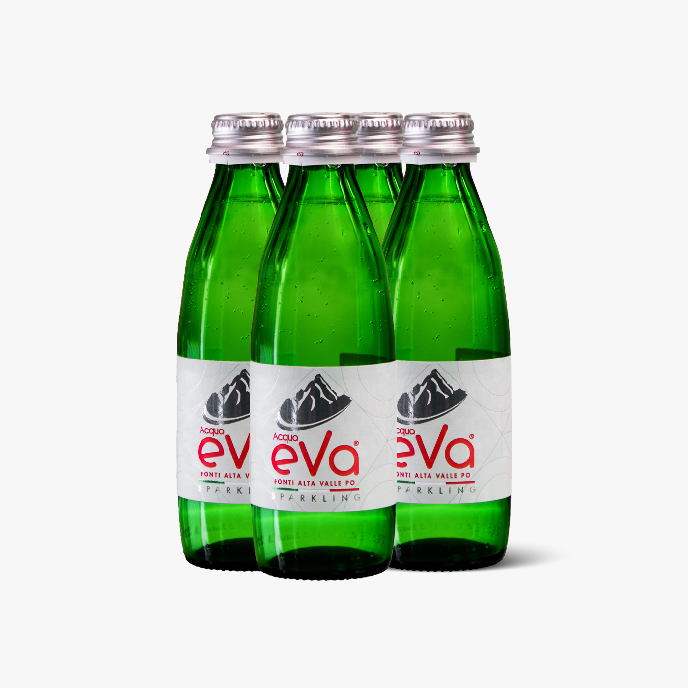 Acqua EVA Sparkling Water Glass Bottle - 250ml × 4