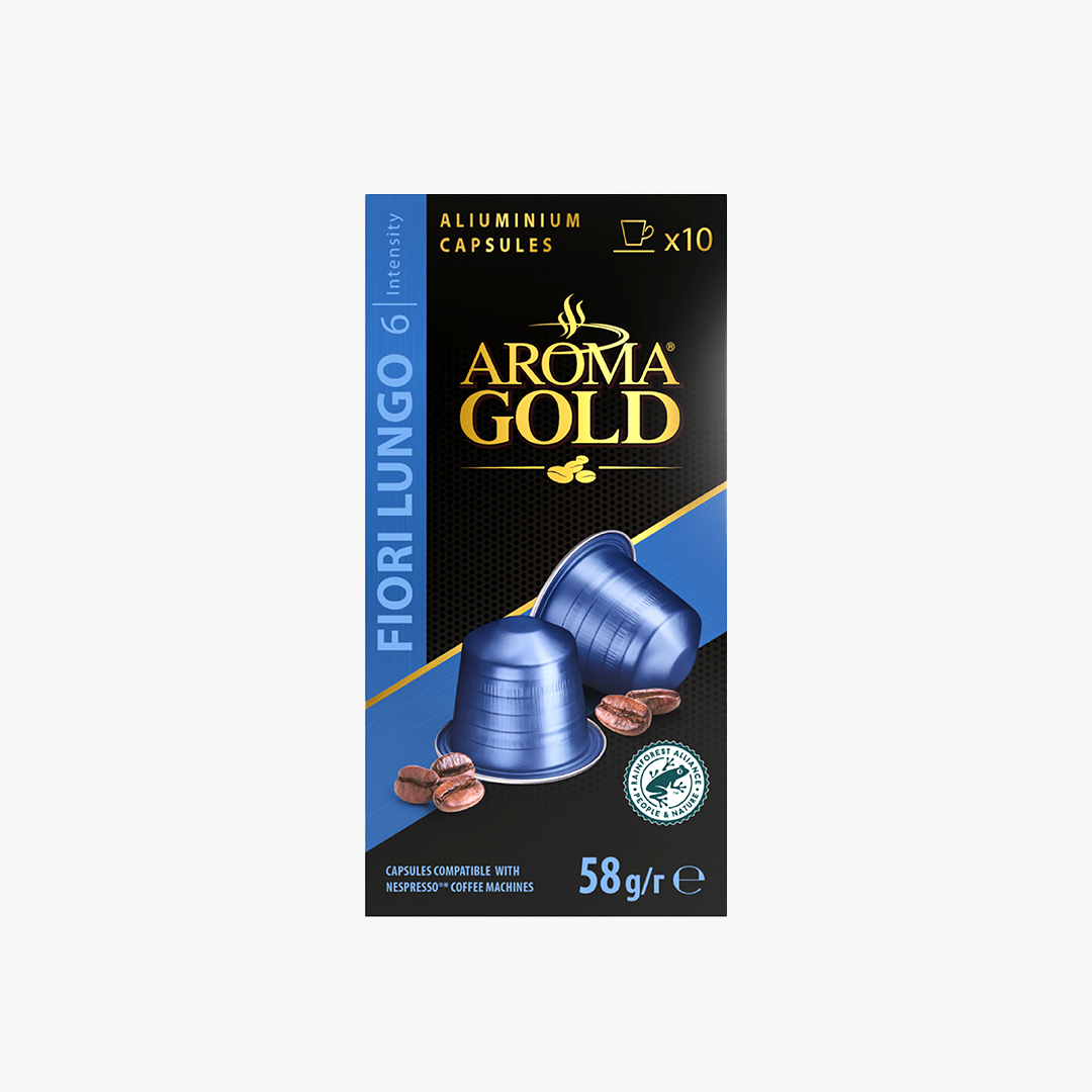 Aroma Gold Nespresso Coffee Capsules Fiori Lungo - 10 Capsules