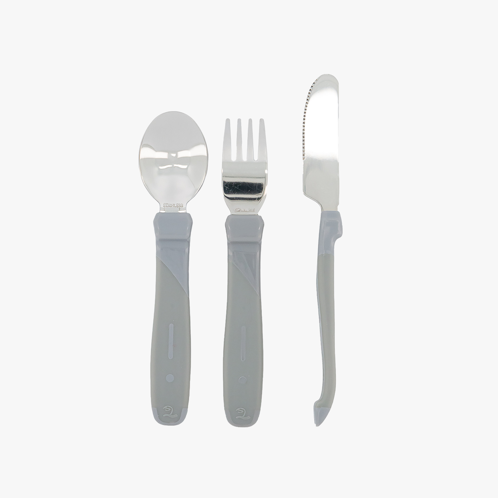 Twistshake Learn Cutlery Stainless Steel 12+m Pastel Grey