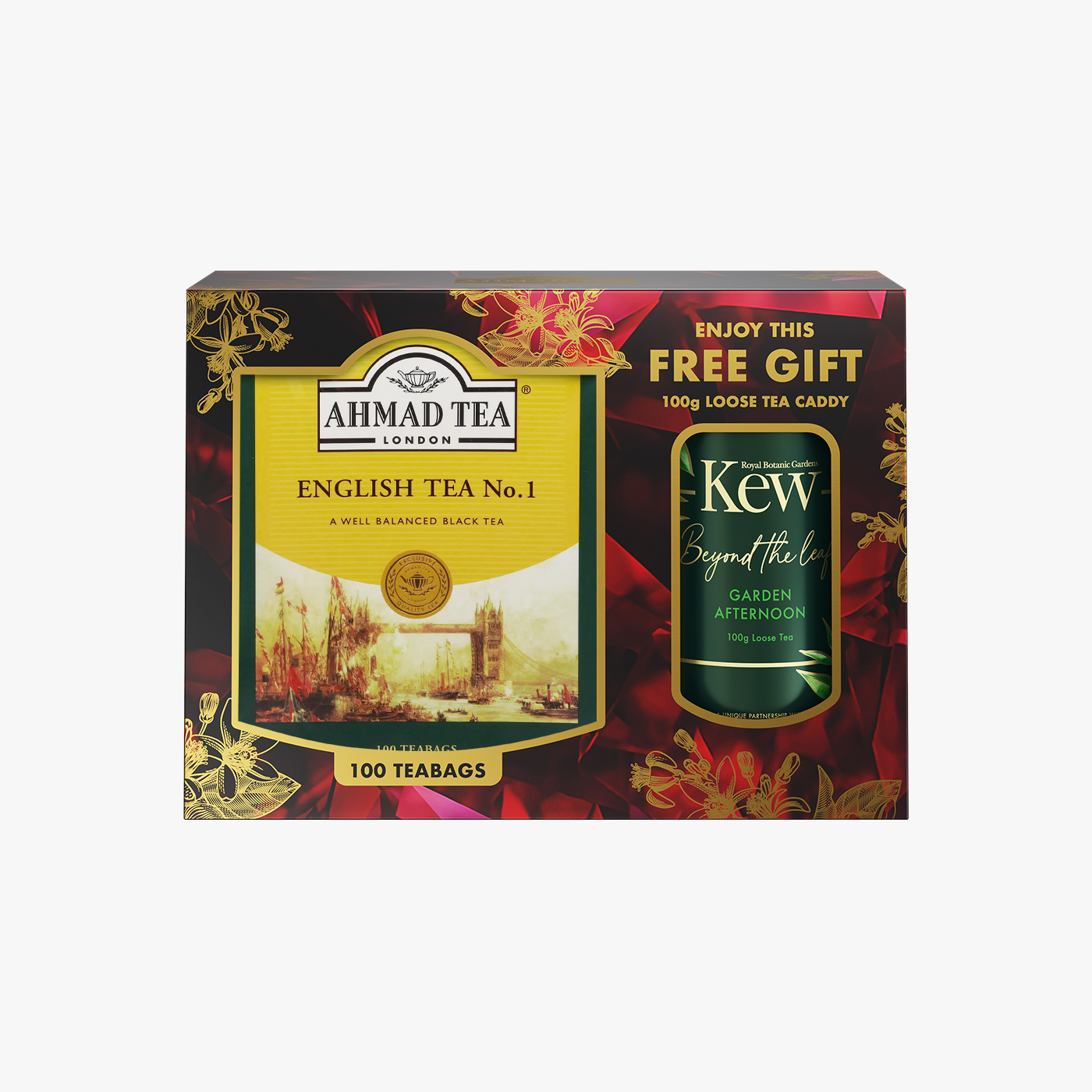 Ahmad Tea No.1  English Tea, 100 Tea Bag+Kew Gift,100g