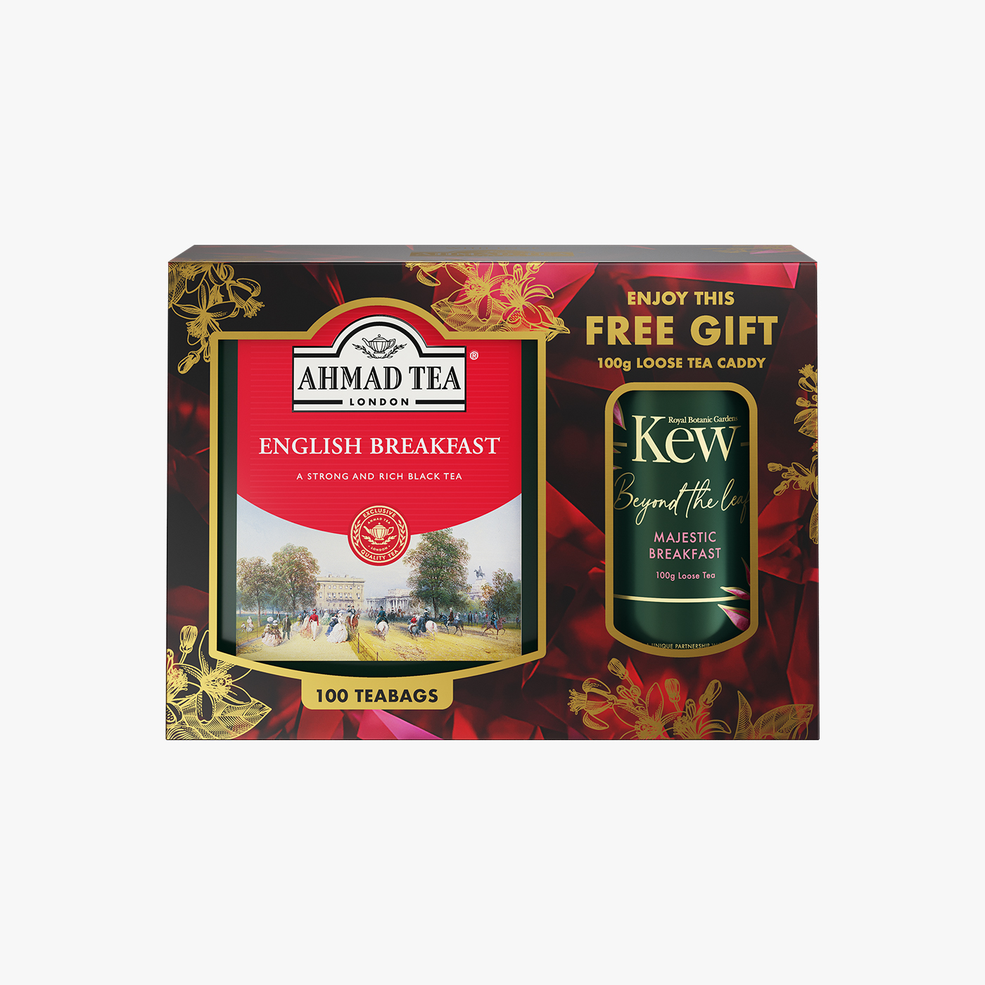 Ahmad Tea English Breakfast Tea, 100 Tea Bag+Kew Gift,100g
