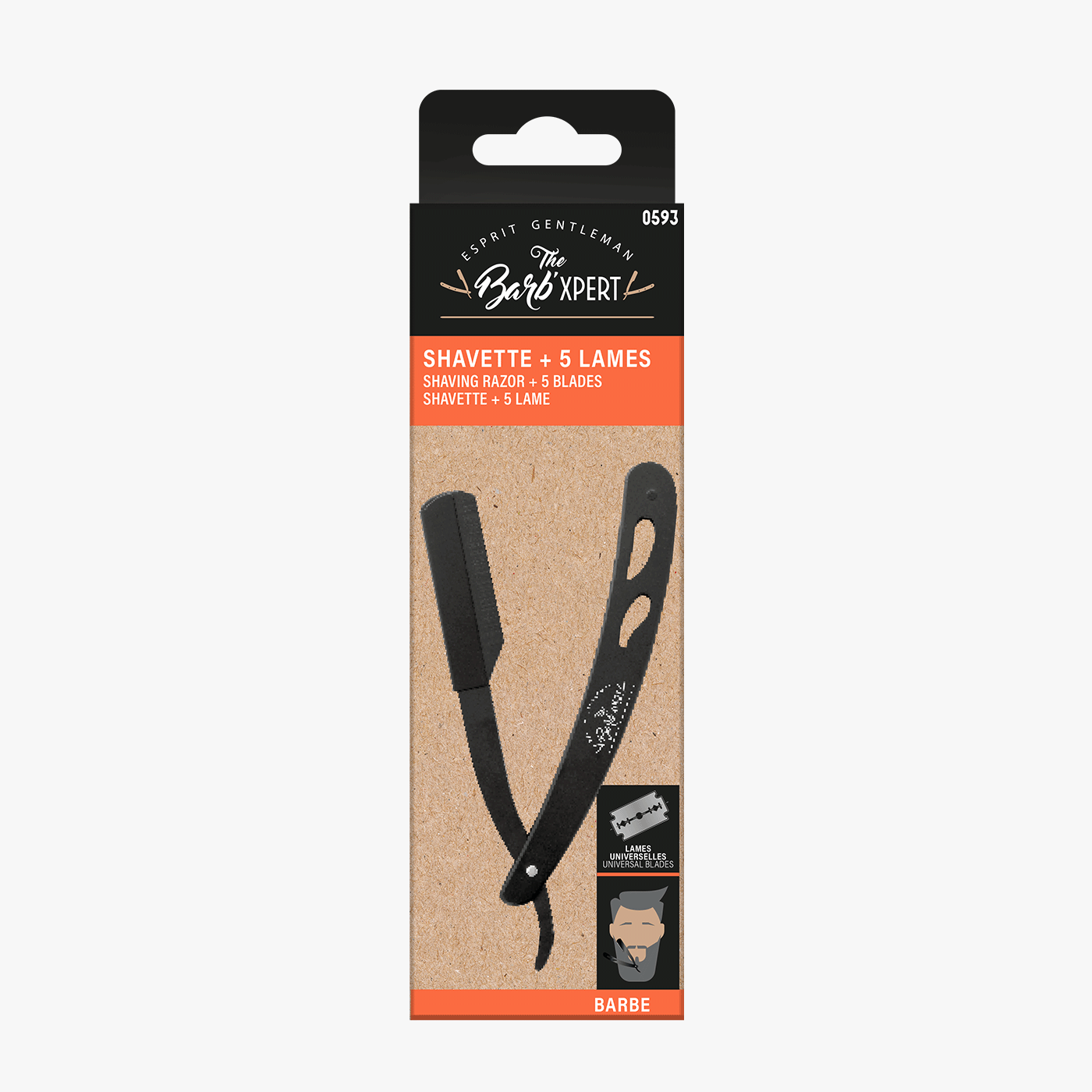 Barb'Xpert Shaving Razor and 5 Blades 0593