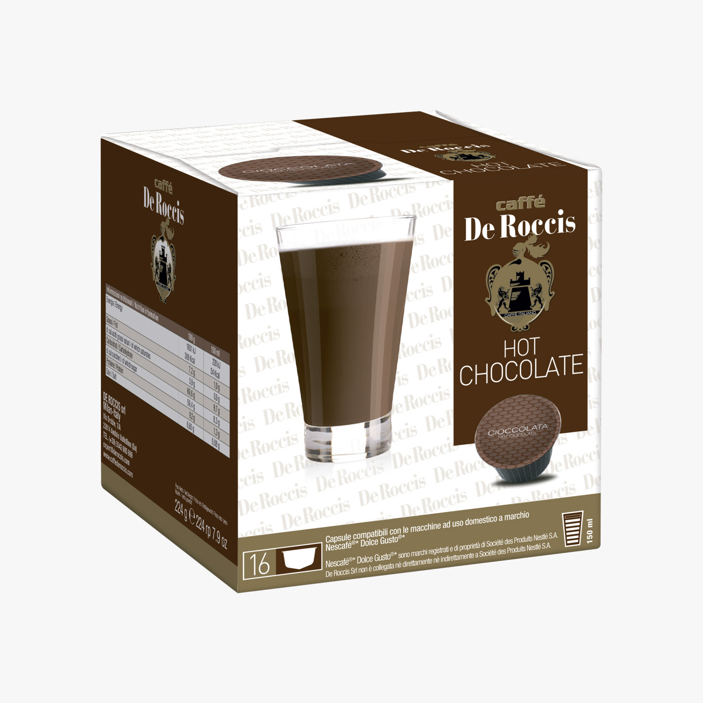 De Roccis DG Hot Chocolate - 16 Capsules