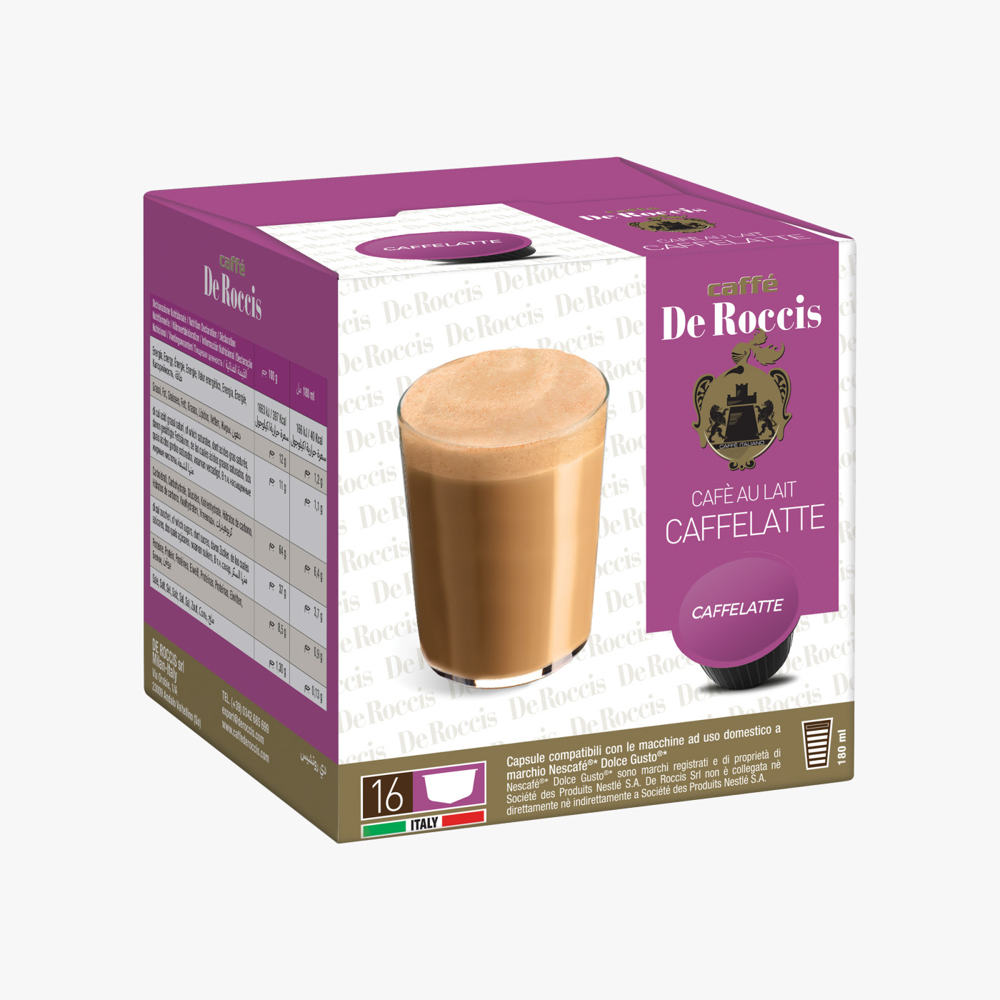 De Roccis DG Caffelatte - 16 Capsules