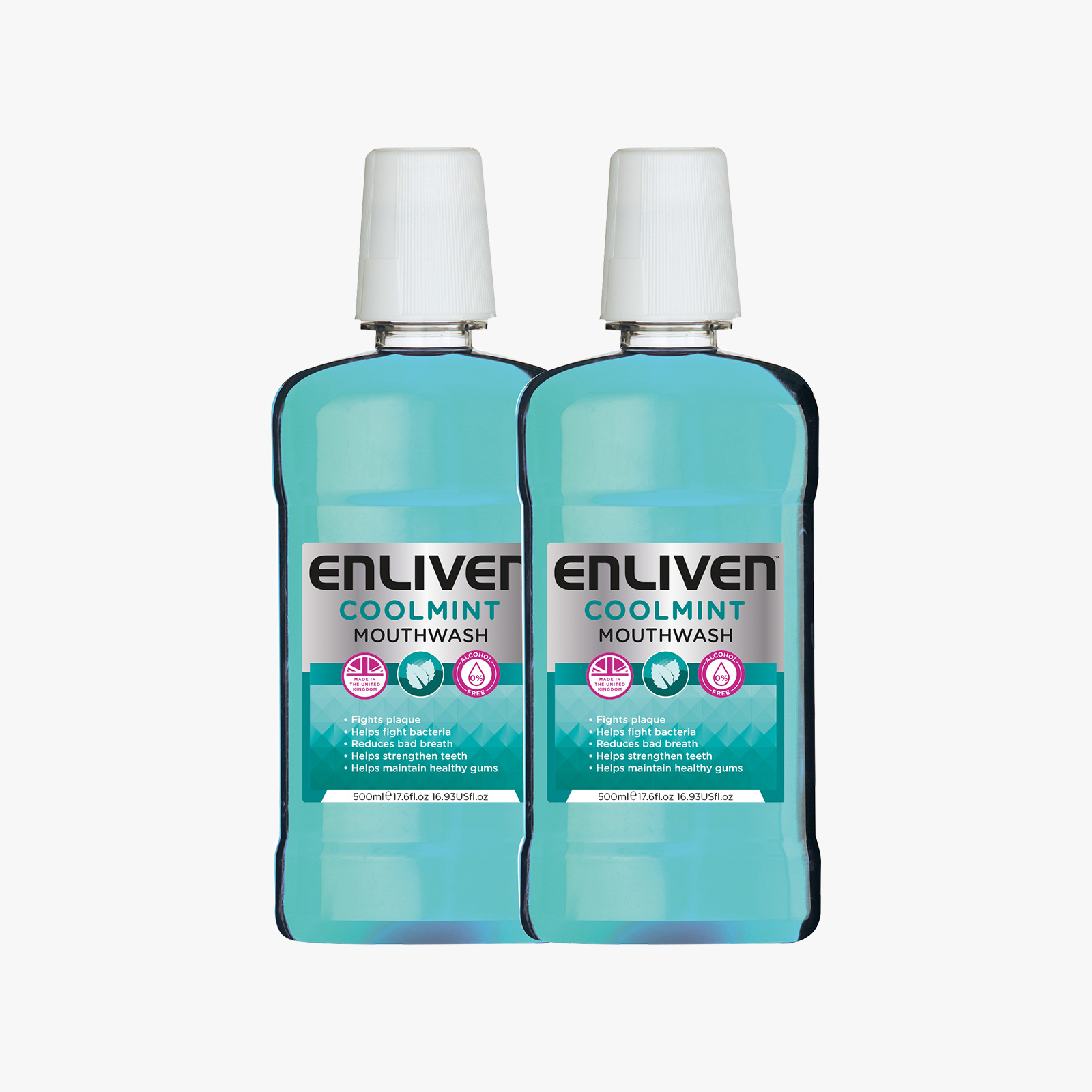 Enliven Mouthwash Coolmint Blue - 500ml  (Buy 1 get 1 Free)