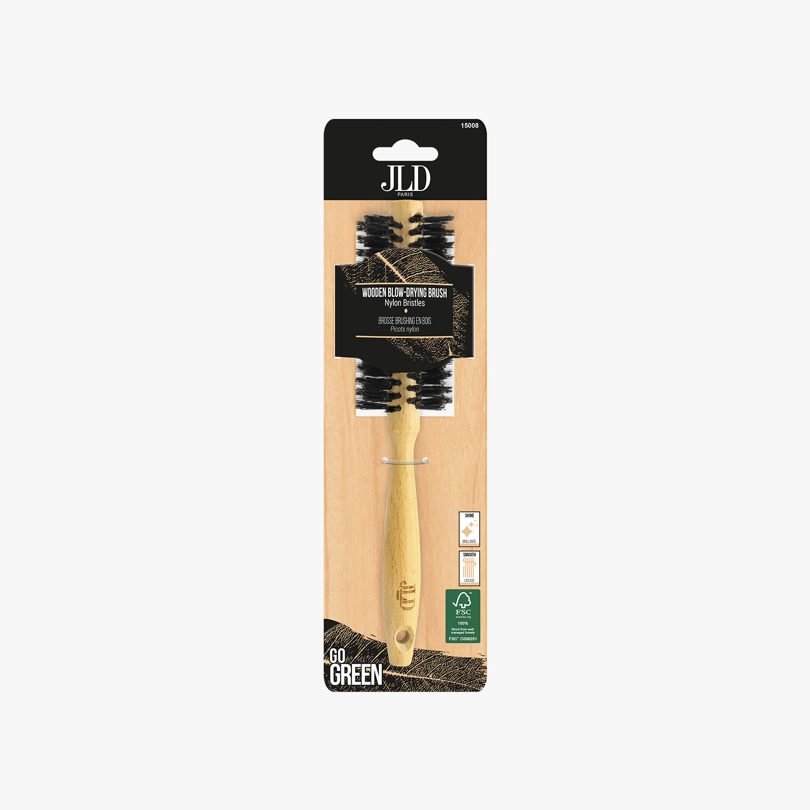 JLD Paris Wood Blow Drying Brush - 15008