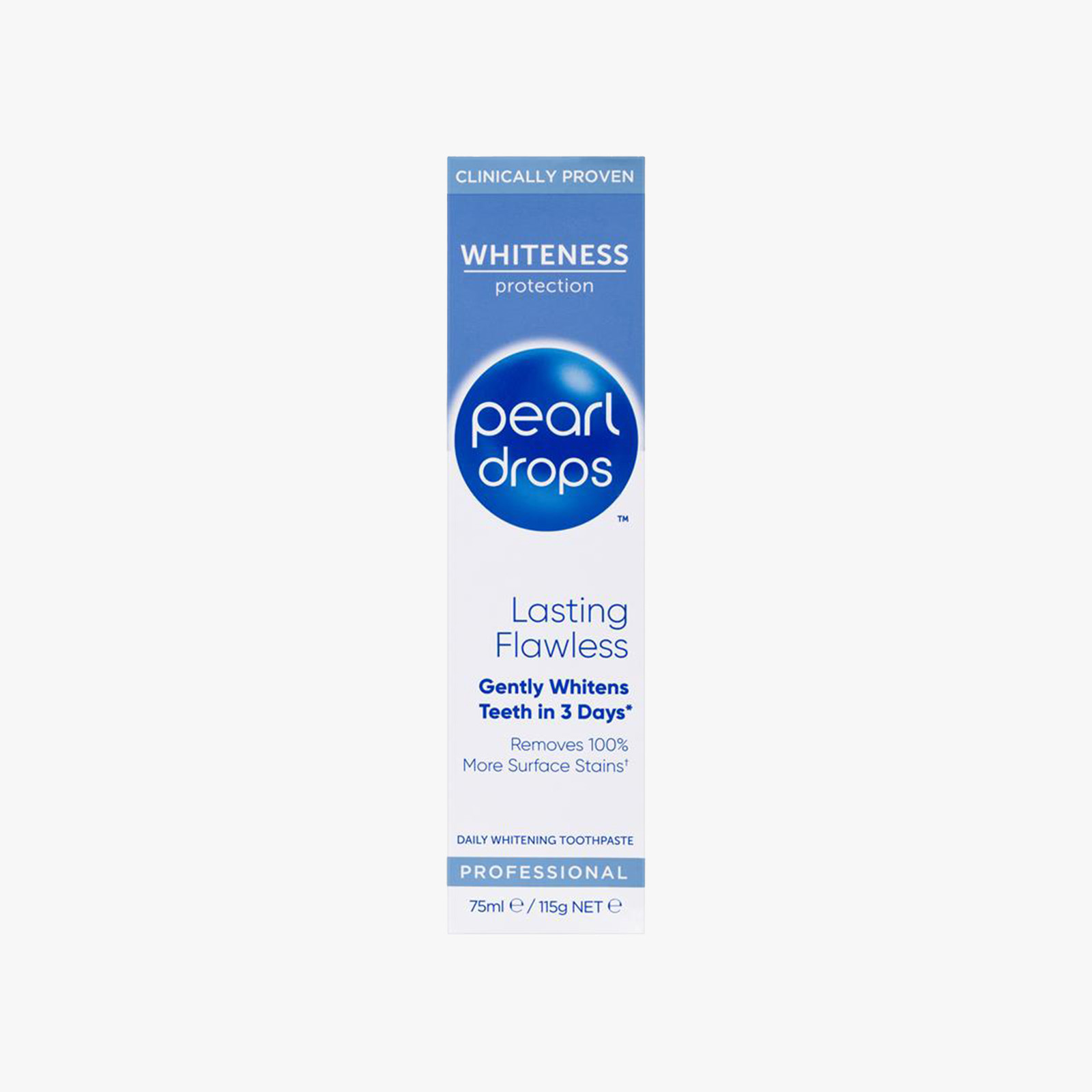 Pearl Drops Whiteness Protection Lasting Flawless BlueToothpaste - 75ml