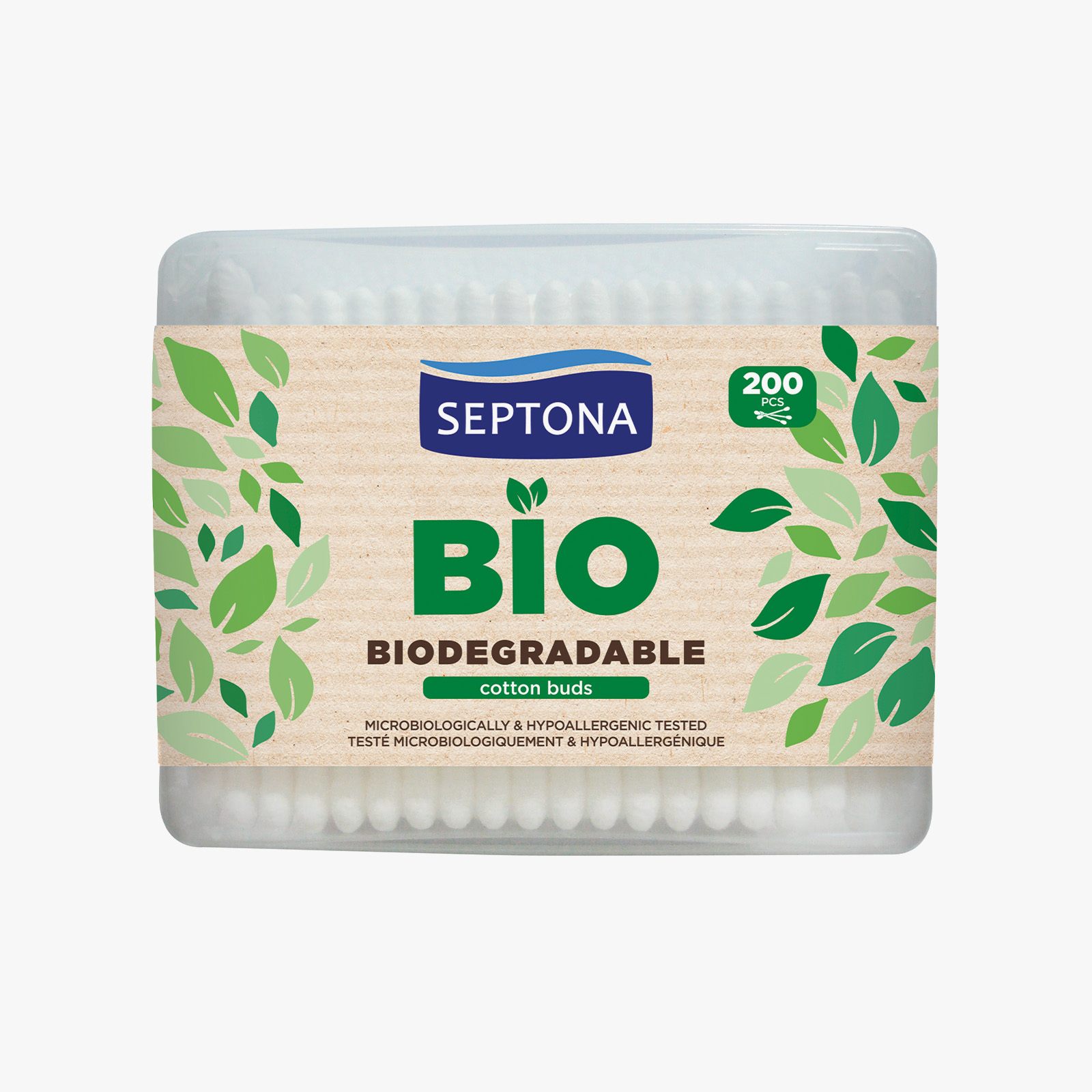 Septona Biodegradable Cotton Buds in Rectangular Box - 200 pieces