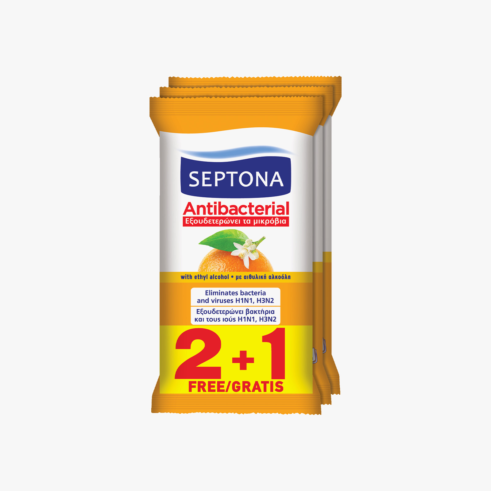 Septona Refreshing Wet Wipes Orange Blossom - 15 wipes (2+1 Free)