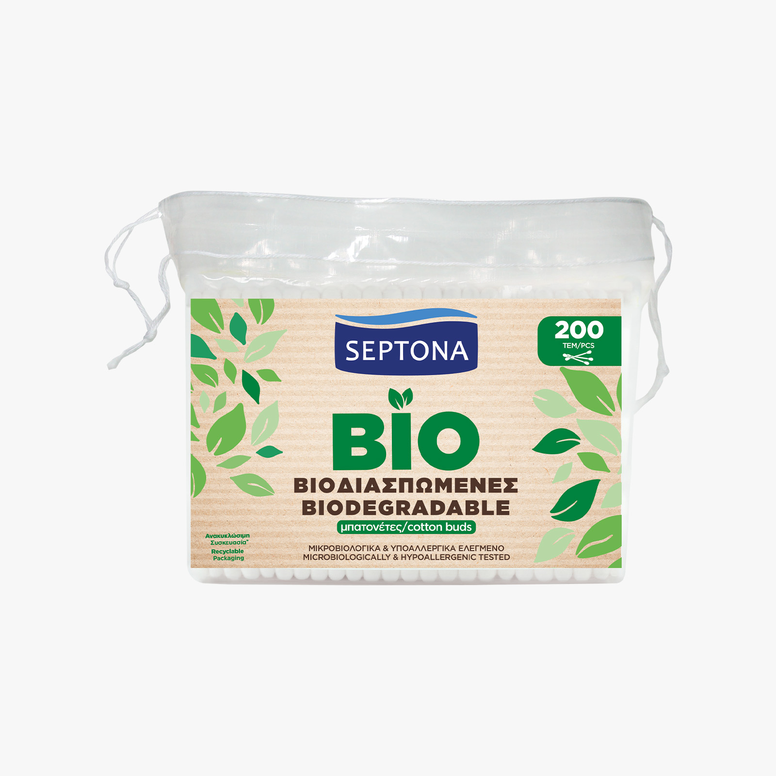 Septona Biodegradable Cotton Buds Refill Pack - 200 pieces