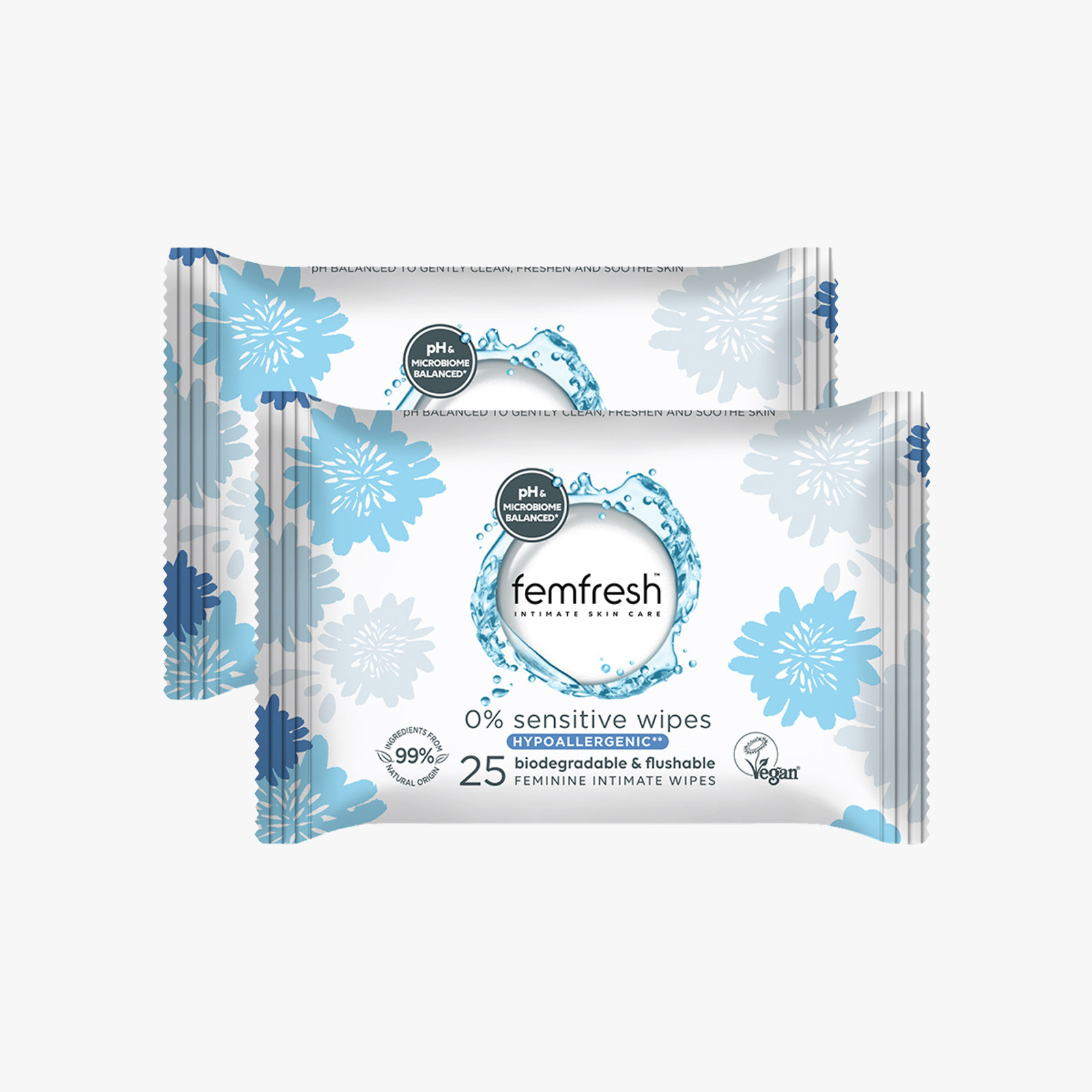 Femfresh Sensitive 0% Biodegradable Wipes - 25% OFF 